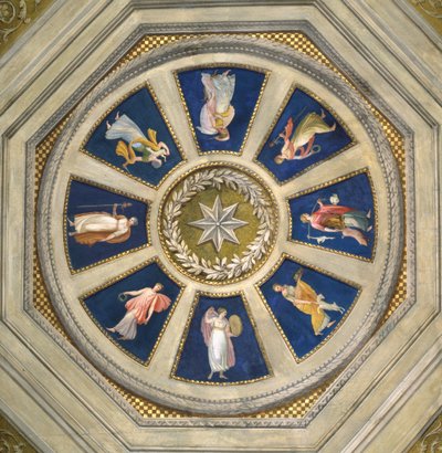 Maenad Ceiling in the Palazzo Chigi, Rome, c.1770s by Giuseppe Cades